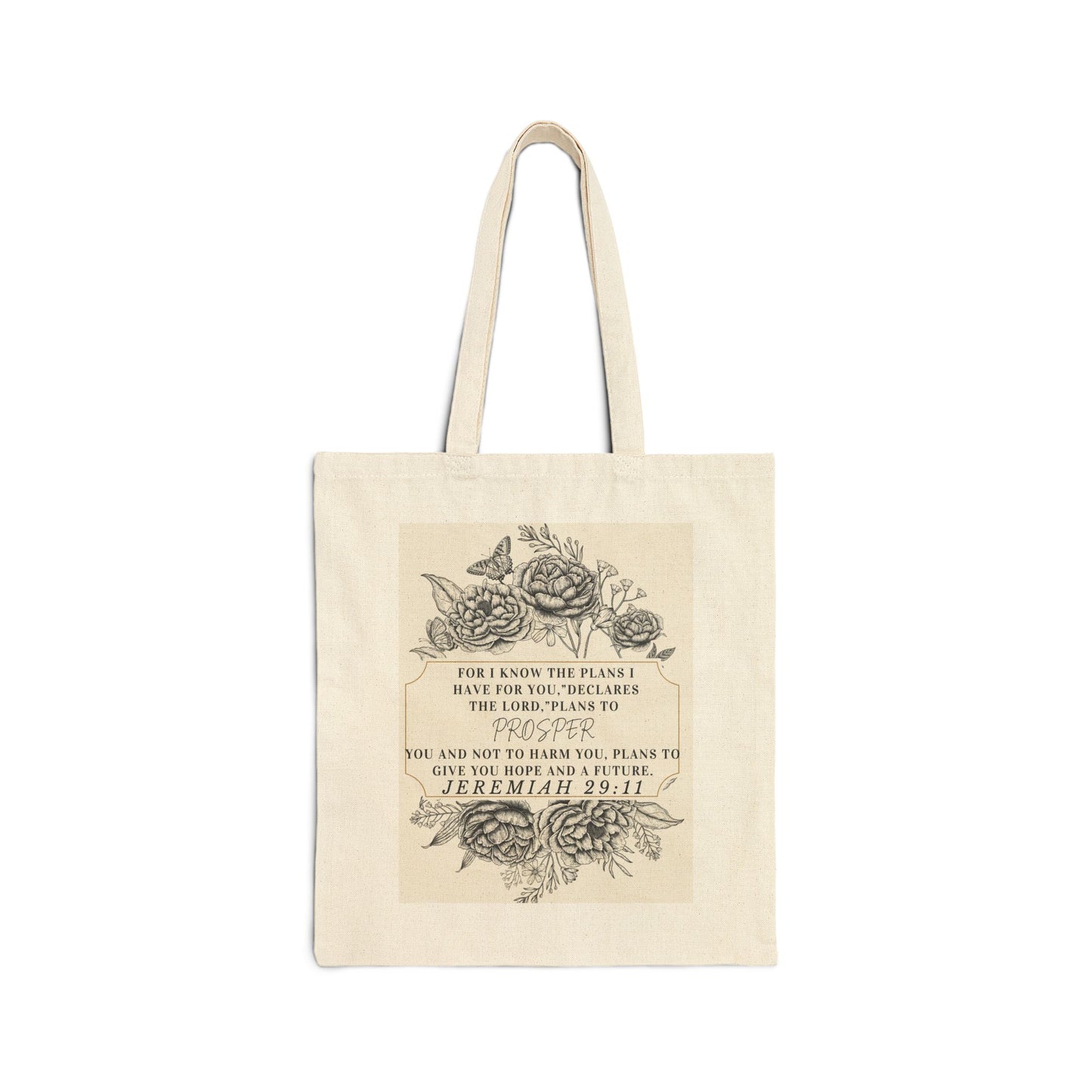 Canvas Tote Bag - Inspirational Bible Verse Design